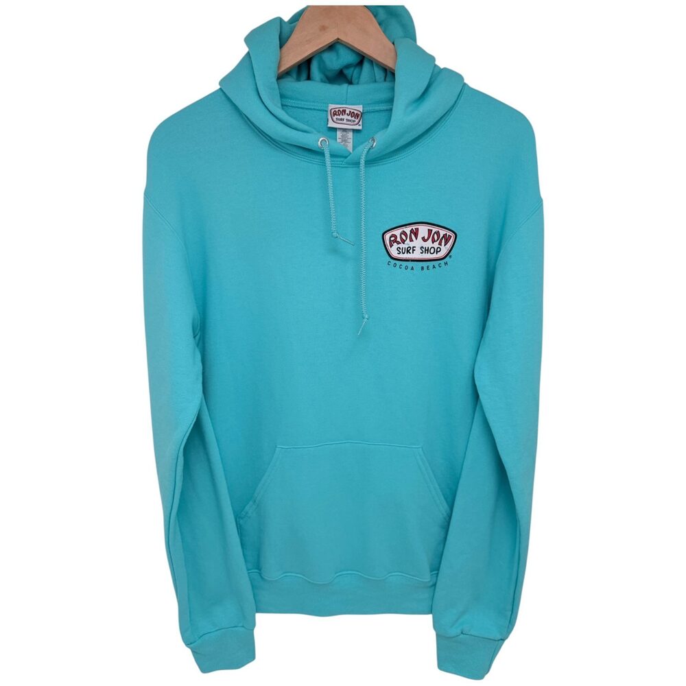 Ron Jon Surf Shop Surfboard Graphic Hoodie Men's S Turquoise